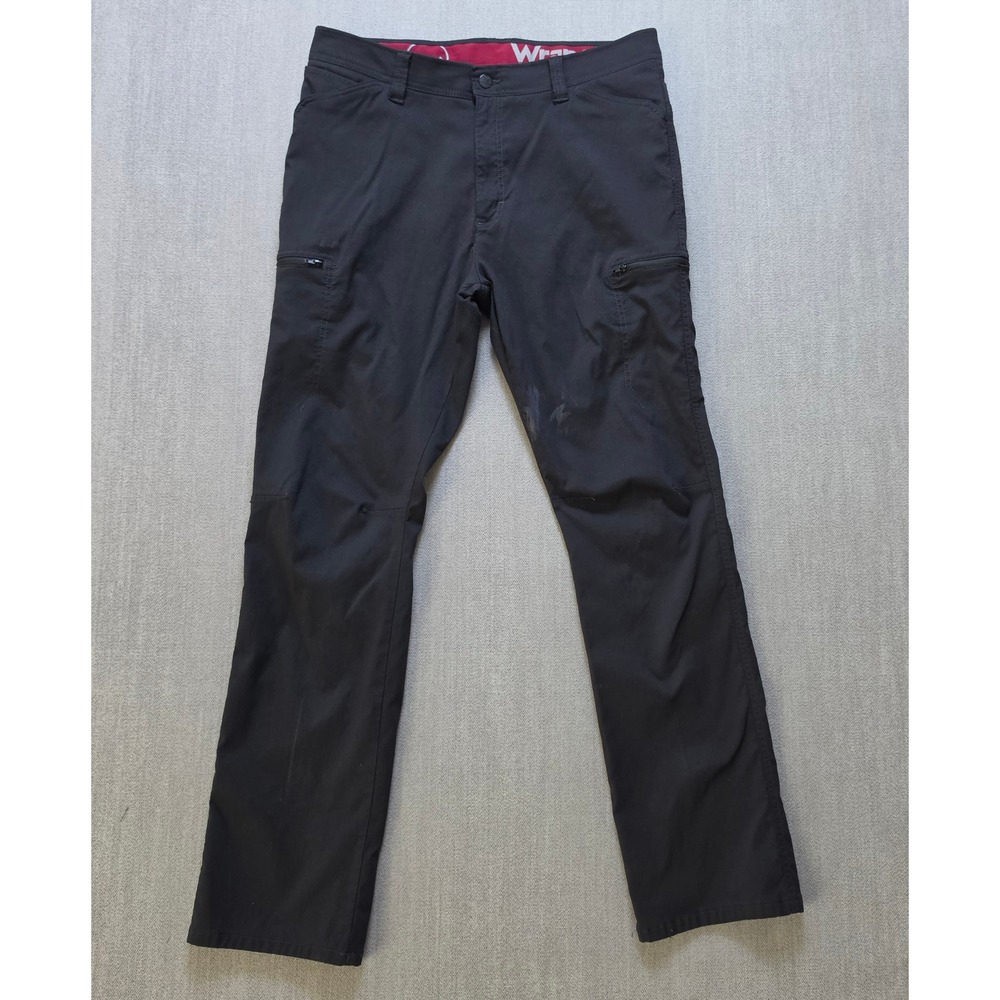 Wrangler Outdoor Series Pants Mens 36x32 Black Straight Leg Cargo Utility